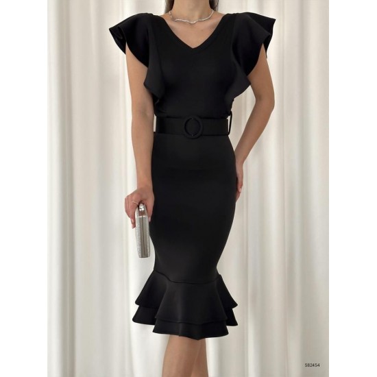 154411 TOPTAN SİYAH ELBİSE