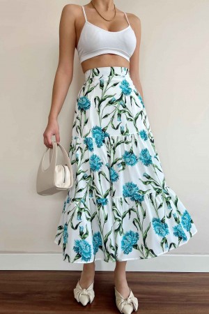 154872 TOPTAN ÇİÇEK DESENLİ ETEK