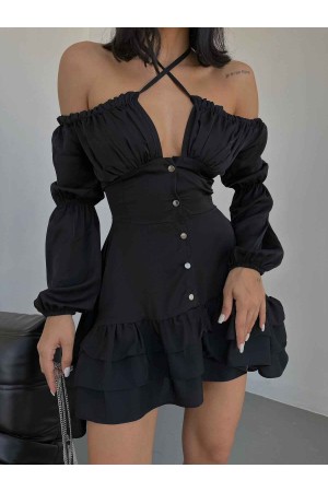 155311 TOPTAN SİYAH ELBİSE