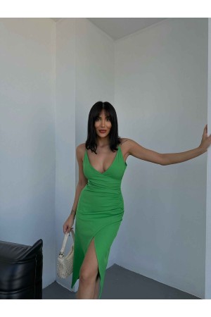 155315 TOPTAN YEŞİL ELBİSE