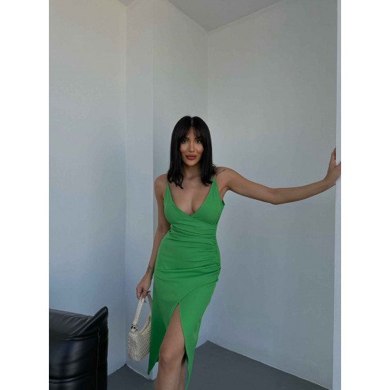 155315 TOPTAN YEŞİL ELBİSE