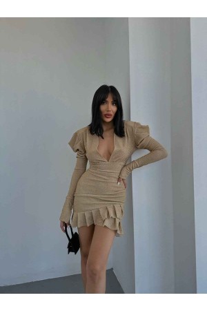 155318 TOPTAN GOLD ELBİSE