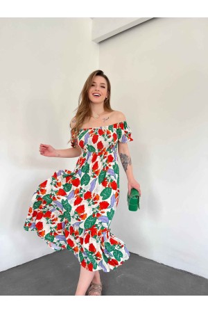 155325 TOPTAN DESENLİ ELBİSE