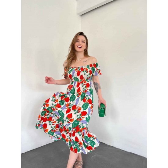 155325 TOPTAN DESENLİ ELBİSE