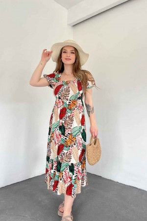 155326 TOPTAN DESENLİ ELBİSE