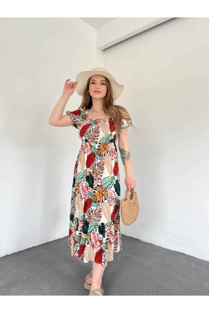 155326 TOPTAN DESENLİ ELBİSE