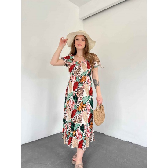 155326 TOPTAN DESENLİ ELBİSE