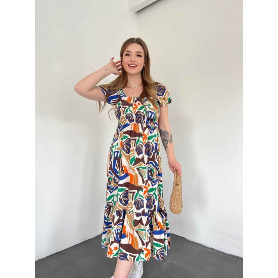 155327 TOPTAN DESENLİ ELBİSE