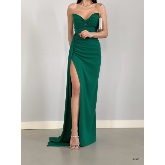 155447 TOPTAN YEŞİL ELBİSE