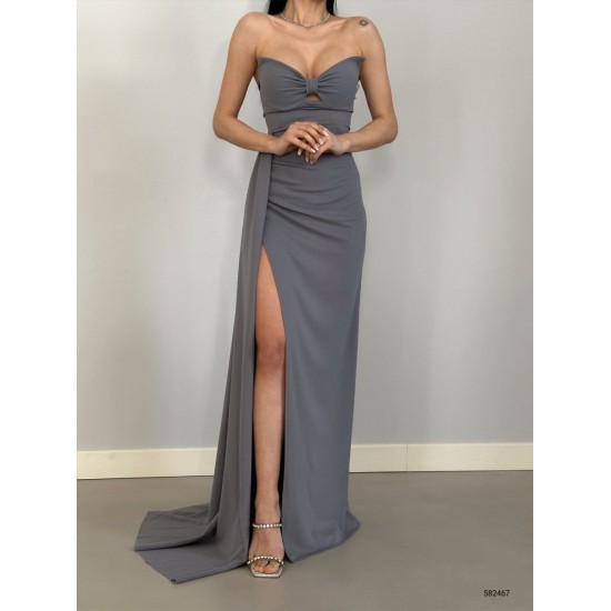 155450 TOPTAN GRİ ELBİSE