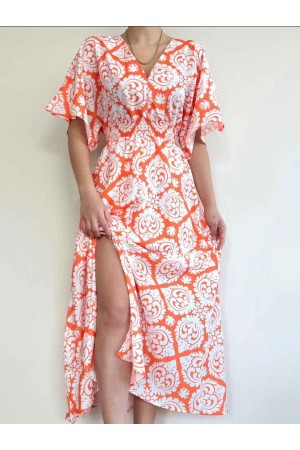 155472 TOPTAN DESENLİ ELBİSE