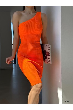 155923 TOPTAN TURUNCU ELBİSE