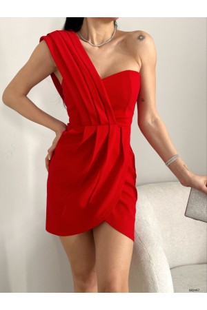 156050 TOPTAN KIRMIZI ELBİSE