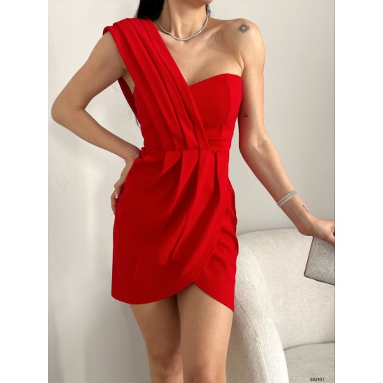 156050 TOPTAN KIRMIZI ELBİSE