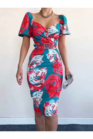 156357 TOPTAN DESENLİ ELBİSE