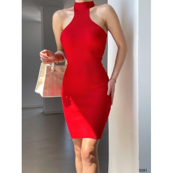 156771 TOPTAN KIRMIZI ELBİSE