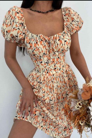 157314 TOPTAN DESENLİ ELBİSE