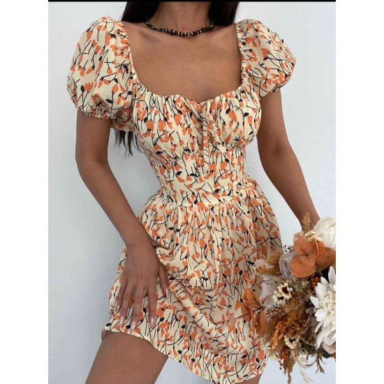 157314 TOPTAN DESENLİ ELBİSE