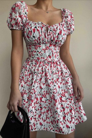 157318 TOPTAN DESENLİ ELBİSE