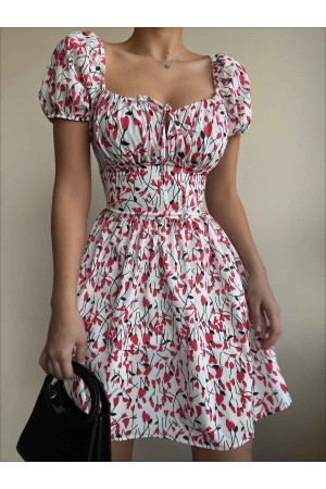 157318 TOPTAN DESENLİ ELBİSE