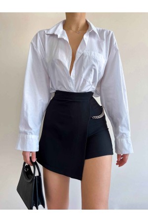 157321 TOPTAN SİYAH ŞORT ETEK