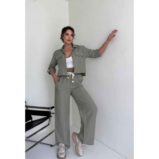 157324 khaki Pants suit