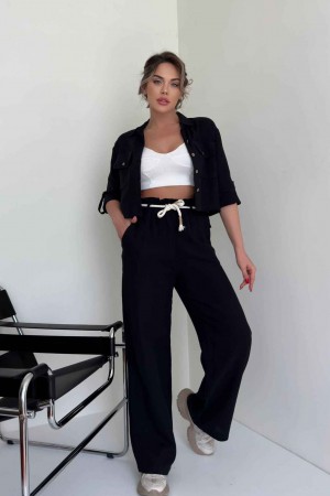 157325 TOPTAN SİYAH PANTOLON TAKIM