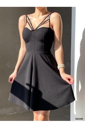 157558 TOPTAN SİYAH ELBİSE