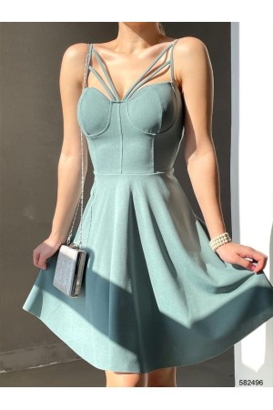 157559 TOPTAN MİNT ELBİSE