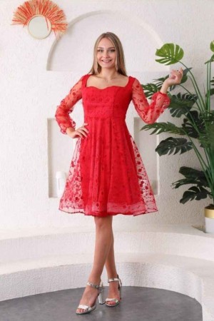 159734 TOPTAN KIRMIZI ABİYE