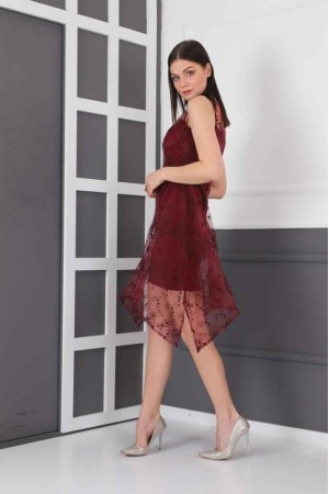 159739 burgundy Evening dress