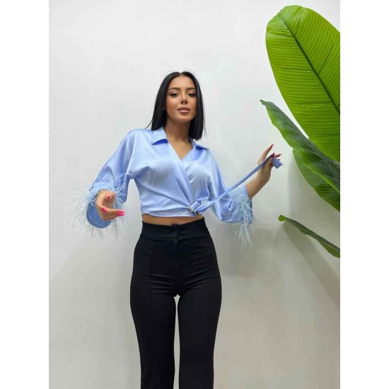 159746 bebe blue SHIRT