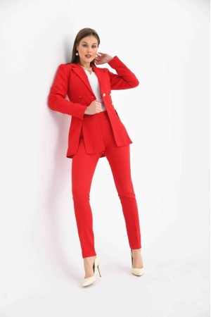 159756 TOPTAN KIRMIZI PANTOLON TAKIM