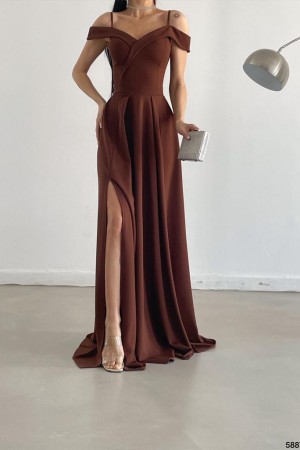 159844 coffee Evening dress