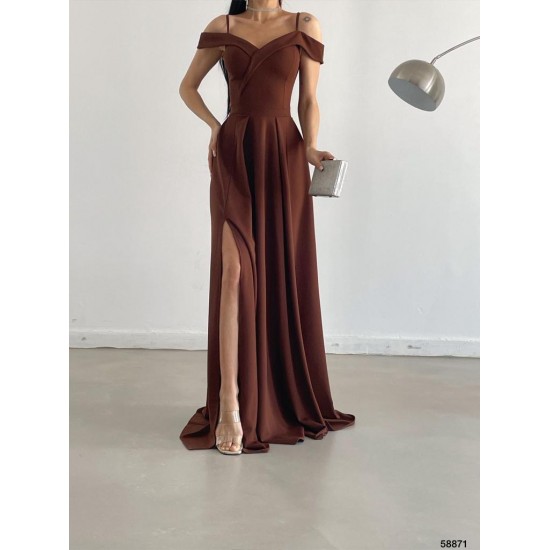159844 coffee Evening dress