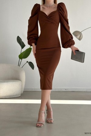 159966 coffee Evening dress