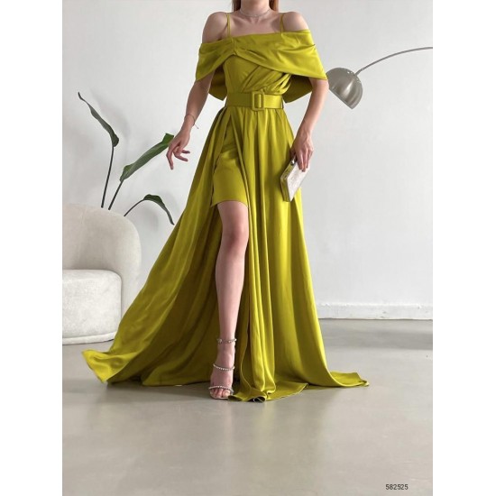 159992 GREEN Evening dress