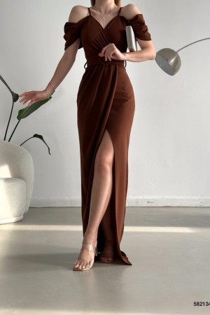 160097 coffee Evening dress