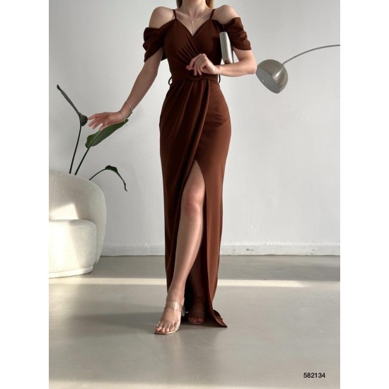 160097 coffee Evening dress