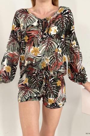 160111 patterned Shorts suit