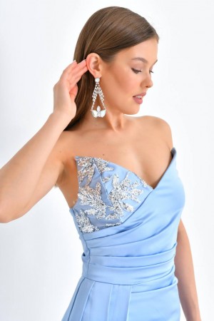 171326 bebe blue Evening dress