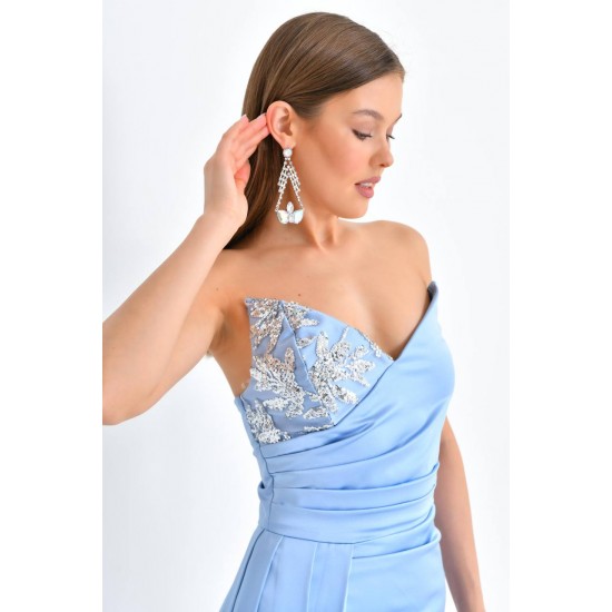 171326 bebe blue Evening dress