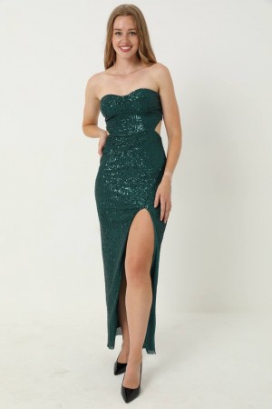 171372 TOPTAN ZÜMRÜT YEŞİL ABİYE