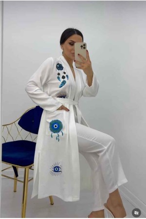 171393 TOPTAN BEYAZ KİMONO
