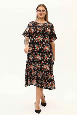 171394 TOPTAN DESENLİ ELBİSE