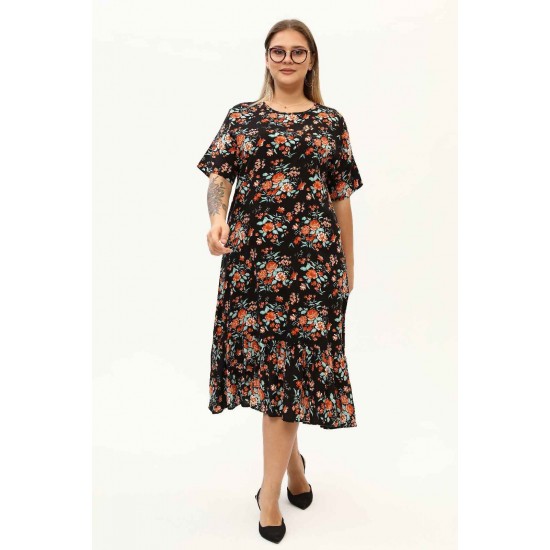 171394 TOPTAN DESENLİ ELBİSE