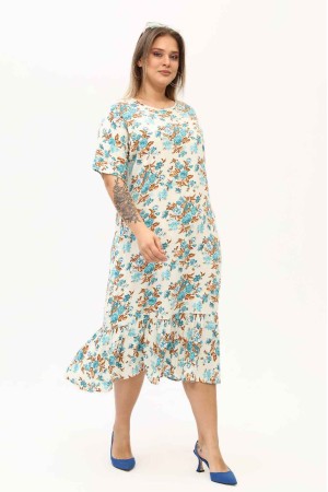 171396 TOPTAN DESENLİ ELBİSE