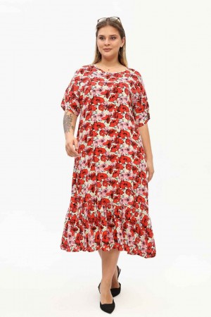 171402 TOPTAN DESENLİ ELBİSE