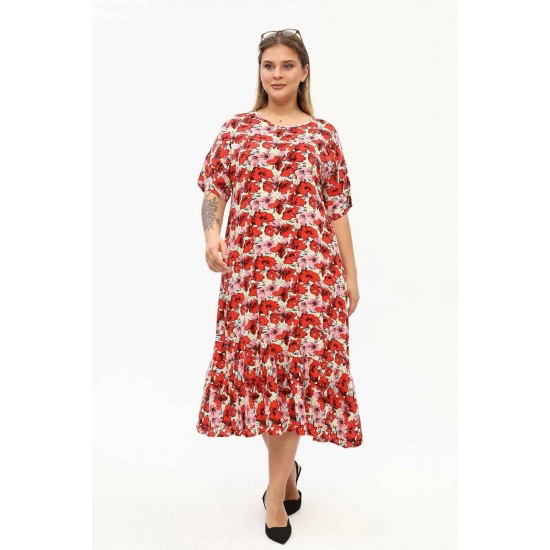 171402 TOPTAN DESENLİ ELBİSE