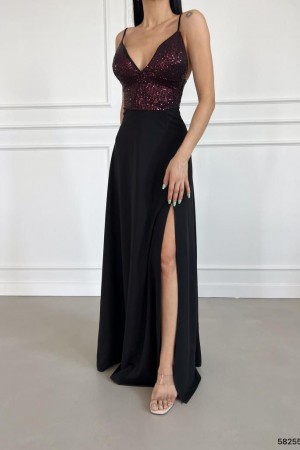 171441 burgundy Evening dress